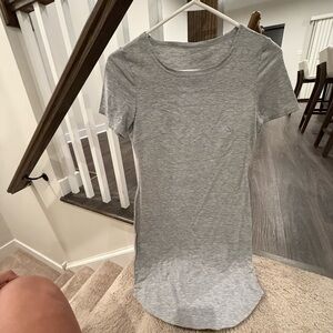 Gray Short Sleeve T-Shirt Dress